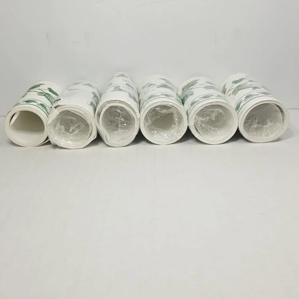 SET of 6 Vintage TRIMZ Wallpaper Border Rolls New Ivy Pattern #145 Green Floral